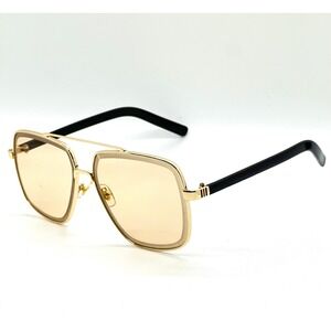 Aviator Sunglasses‎ Gold Frame Square Yellow Lens Fashion Shades Elegant Trendy